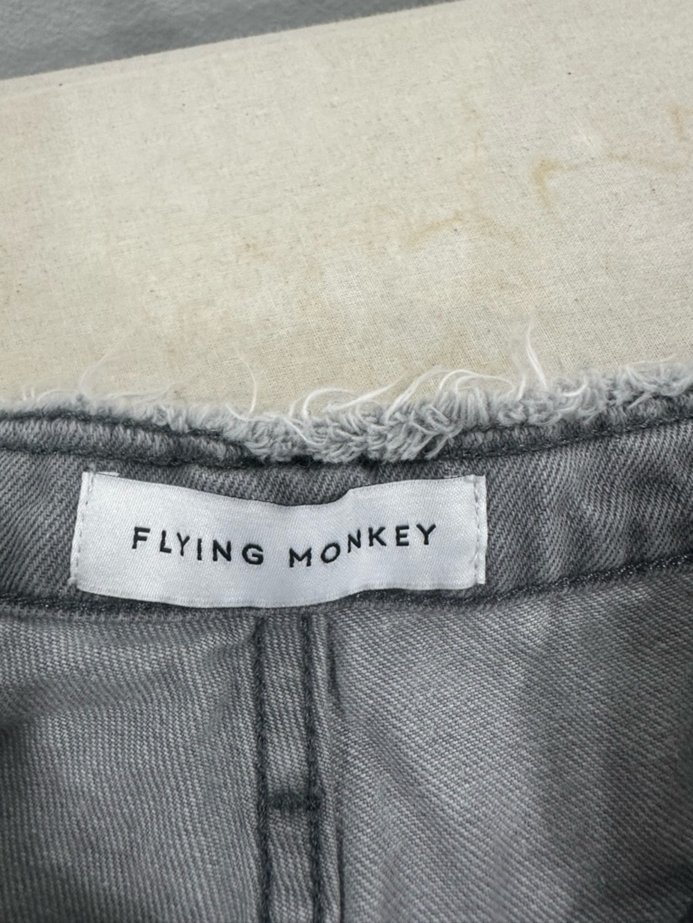 Flying Monkey Light Gray Frayed Denim Shorts SZ 29